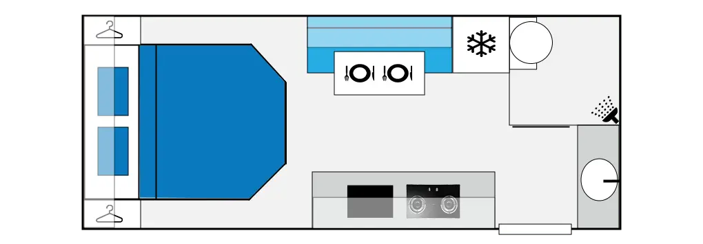 17ft 2 people off road caravan floorplan