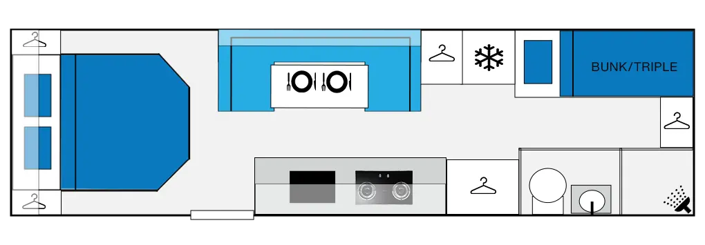 25FT off road caravan 4-5 people floorplan
