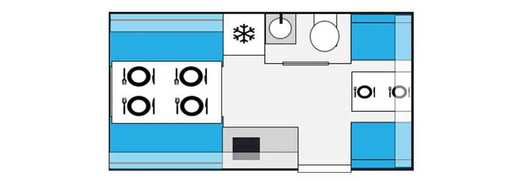 13'2FT-2 BERTH travel trailer floorplan