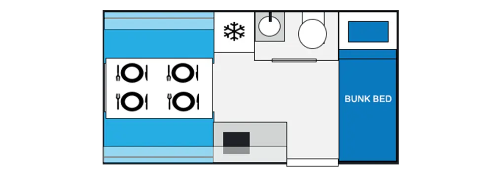 13’2FT-4 BERTH travel trailer floorplan