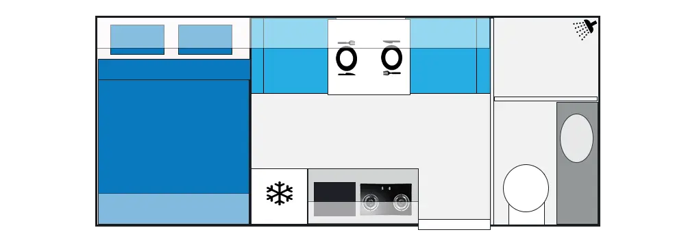 16FT-2 BERTH travel trailer floorplan