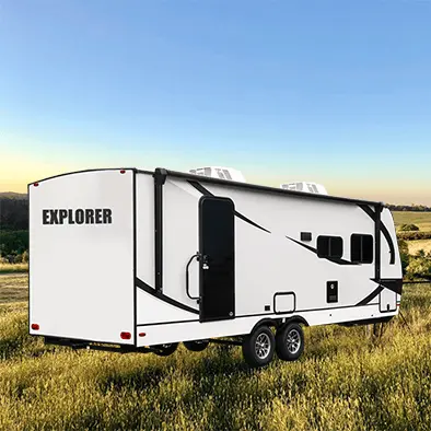 tandem axle on road caravan