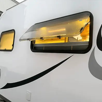 caravan window with three layer