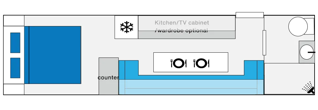 8m hotel travel trailer floorplan